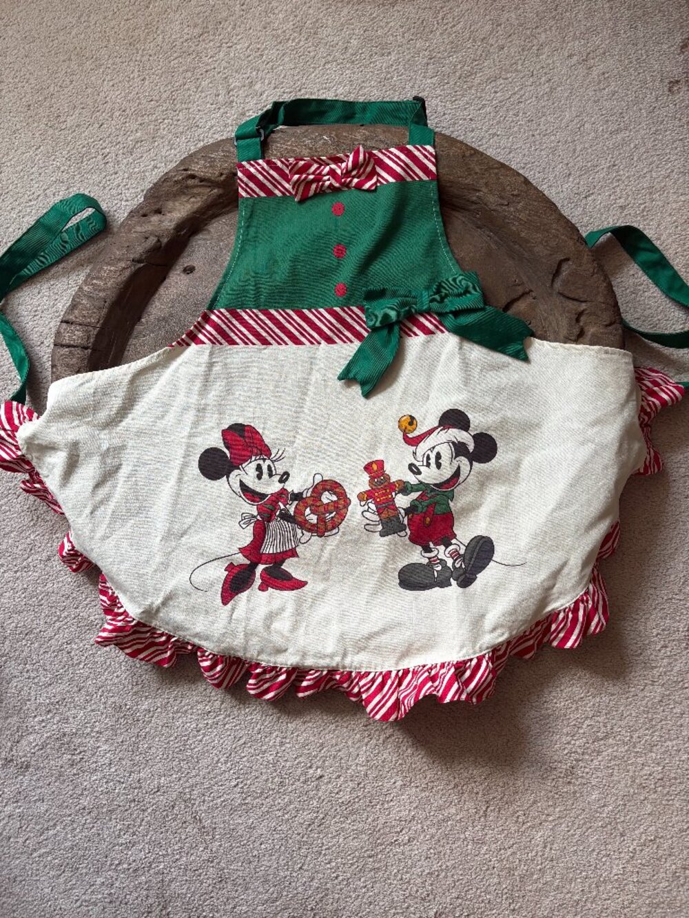 Disney Christmas Mickey Minnie adult size cotton apron xmas cookies baking